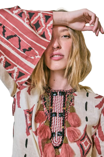Desert Scout embroidered linen mini dress
