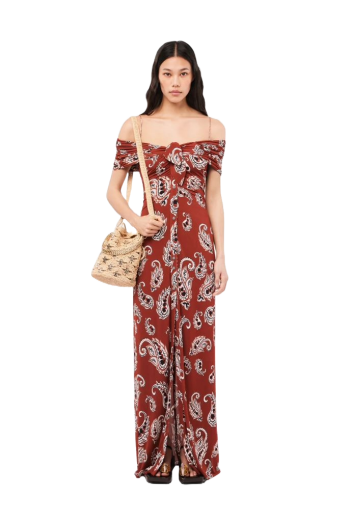 Ruffled printed jersey midi dress 