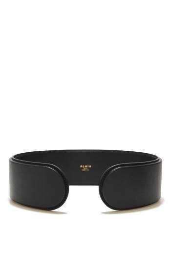 Flex large leather waist-belt