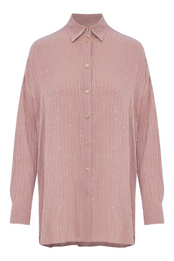 Jacquard crepon oversized shirt