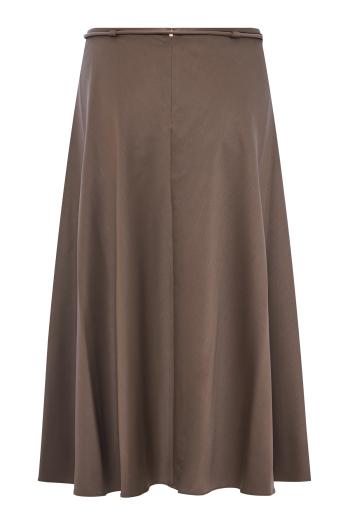 Belted wool-gabardine midi skirt 