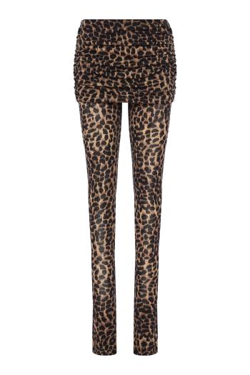 Ruched printed wool pants 