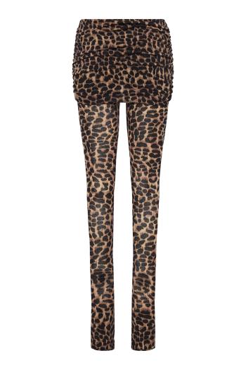 Ruched printed wool pants 