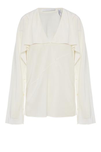 Ruffled silk blouse 