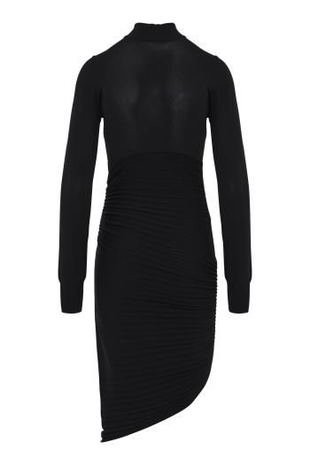Jersey turtleneck midi dress