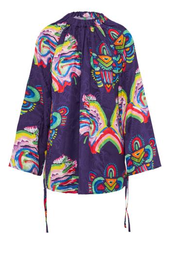 Fantasia Olivia printed and embossed satin blouse