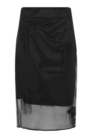 Embellished organza midi skirt 