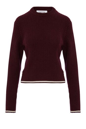 Cropped cable-knit wool sweater