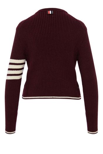 Cropped cable-knit wool sweater