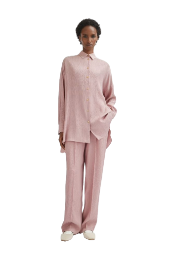 Oversized hammered-silk shirt 