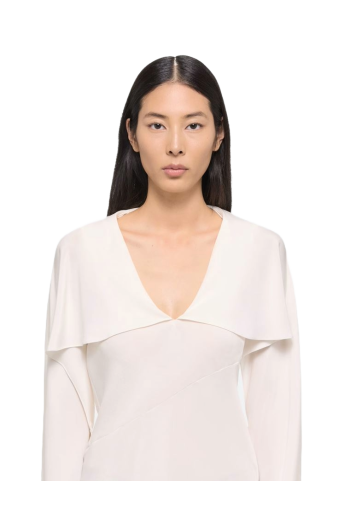 Ruffled silk blouse 