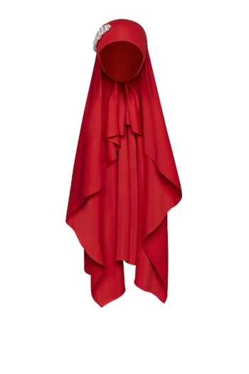 Brooch jersey veil scarf