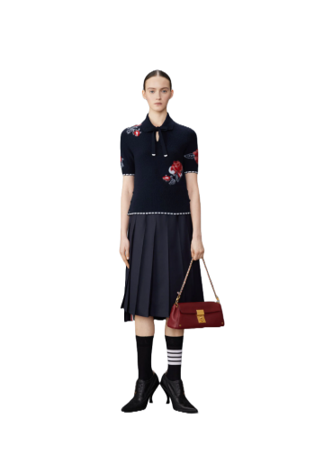 Merino Wool Brushed Rose Keyhole wool Polo
