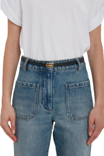 Frame B micro leather belt 