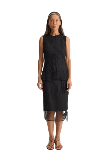 Embellished organza top 