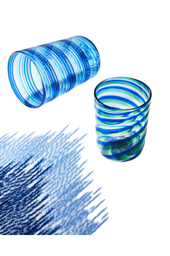Rainbow Blue Swirl Tumbler