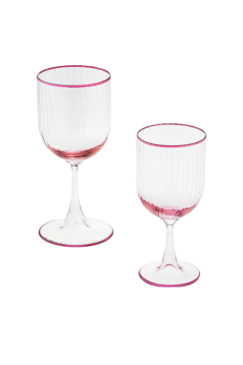 Striped White Wine Glass