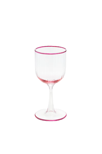 Striped White Wine Glass
