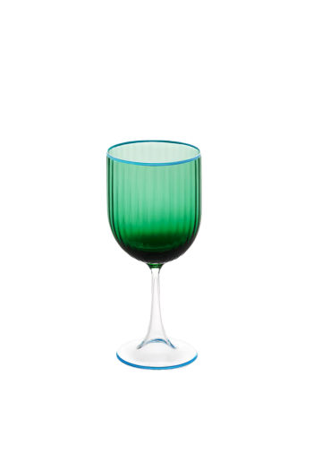 Striped White Wine Glass