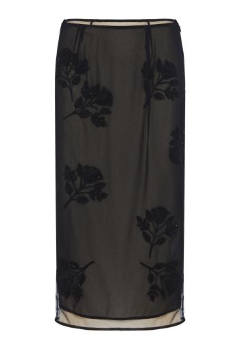 Embroidered midi skirt
