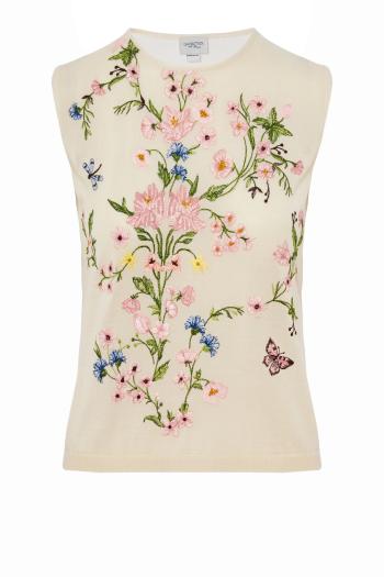 Embroidered cashmere and silk sweater