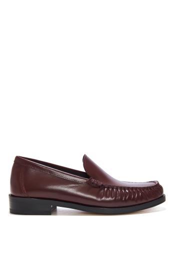 Ruched leather loafers 