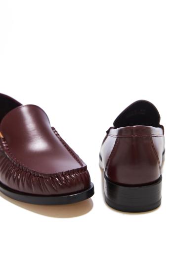 Ruched leather loafers 