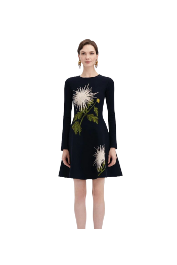 Jacquard knitted mini dress