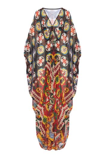 41/44 Arabesque printed silk kaftan