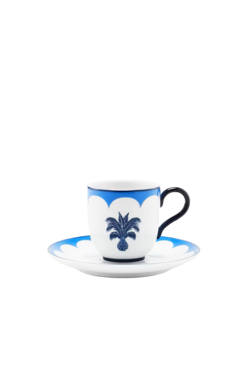 Jaipur printed porcelain coffee cup and saucer x 2