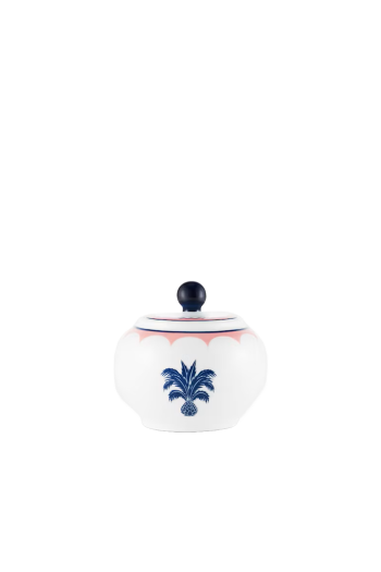 Jaipur printed porcelain sugar bowl