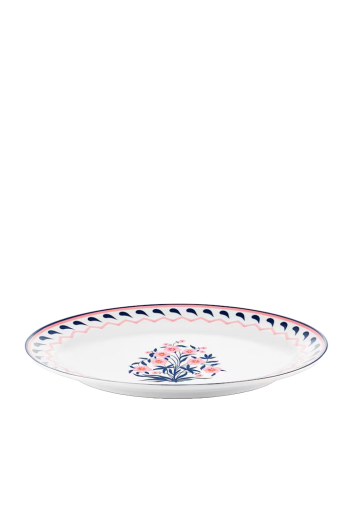Jaipur printed porcelain platter 39 x 30