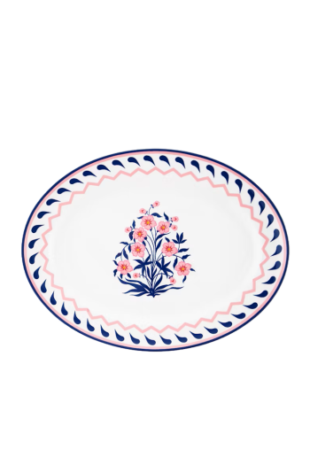 Jaipur printed porcelain platter 39 x 30