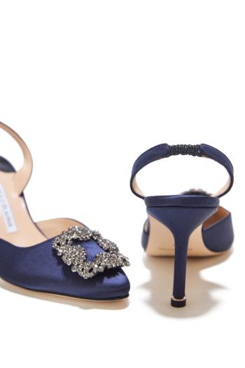 Hangisli 70 embellished satin slingback pumps 