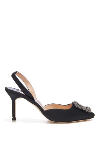 Hangisli 70 embellished satin slingback pumps