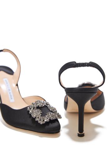 Hangisli 70 embellished satin slingback pumps
