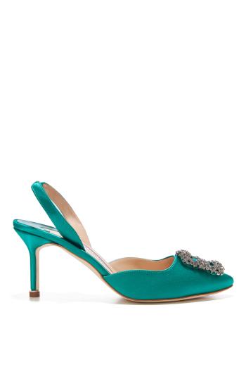 Hangisli 70 embellished satin slingback pumps