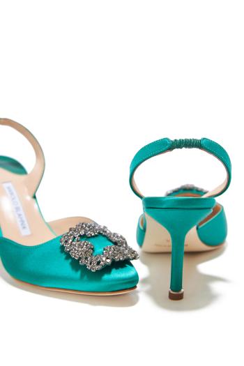 Hangisli 70 embellished satin slingback pumps