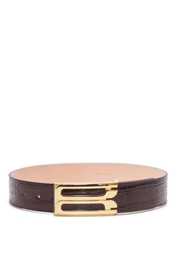 Frame croc-leather belt