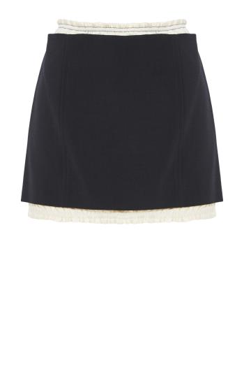 Ruched crepe mini skirt 