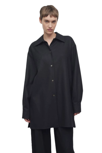 Komake relaxed wool and cashmere shirt