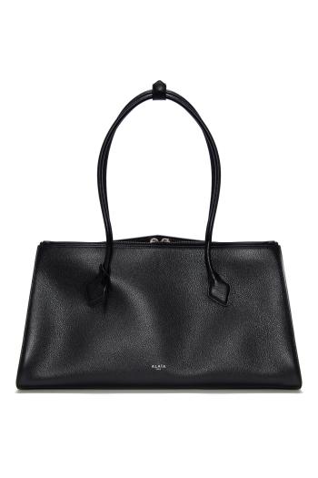 Le Teckel in shiny grained-leather tote 