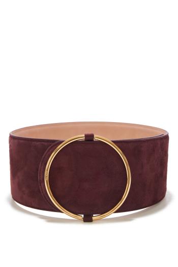 Ring belt in suede goatskin