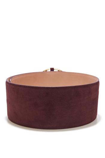 Ring belt in suede goatskin