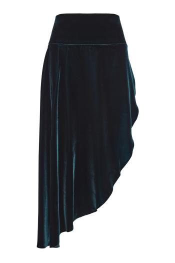 Asymmetric velvet mini skirt 
