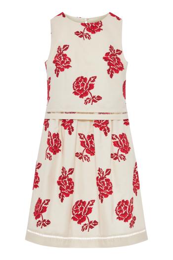 Fausta embroidered cotton mini dress