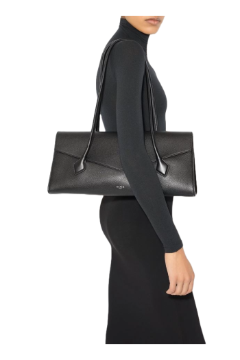 Le Teckel flap grained-leather top handle bag 