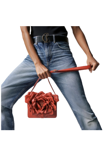Loubi54 3D rose leather crossbody bag 