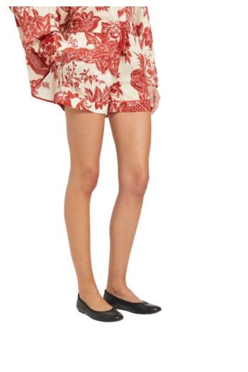 Lissips printed cotton and silk shorts 