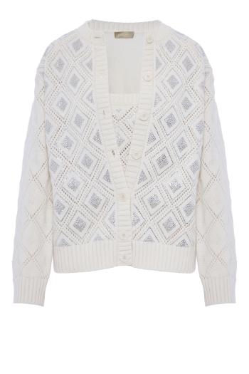 Embellished wool and cashmere twinset